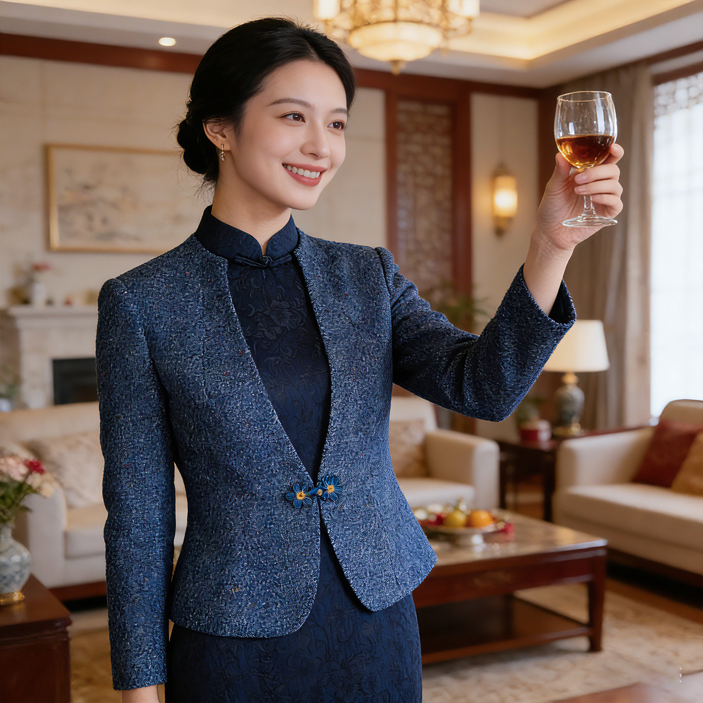 新中式短外套女秋冬立领盘扣呢料外套气质百搭港味旗袍外搭,女装/女士精品,短外套,淘宝优惠券,粉丝福利购,淘宝优惠卷