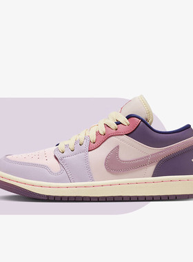 耐克NIKE Air Jordan1女款粉紫色复活节低帮休闲篮球鞋DZ2768-651