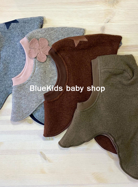 100%羊毛 秋冬丹麦男女宝宝儿童羊毛恐龙帽子连围脖护耳护颈脖套