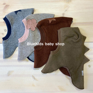 100%羊毛 秋冬丹麦男女宝宝儿童羊毛恐龙帽子连围脖护耳护颈脖套