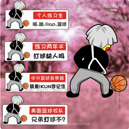 ikun真爱粉专属车贴小黑子勿扰爱坤打篮球个性卡通搞笑汽车身贴纸