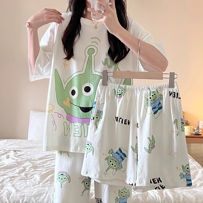 女三件套甜美可爱卡通家居服