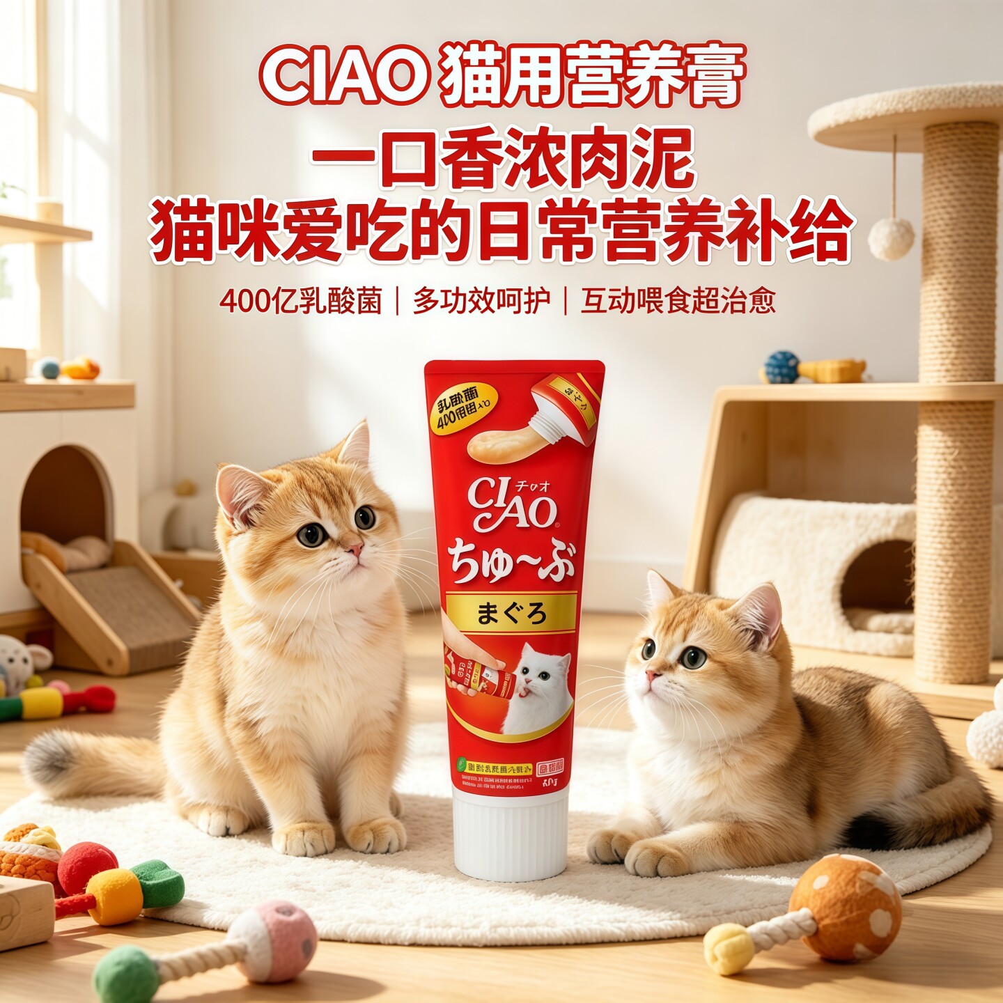 日本进口伊纳宝营养膏化毛膏CIAO乳酸菌调理肠胃猫零食含绿茶消臭图片