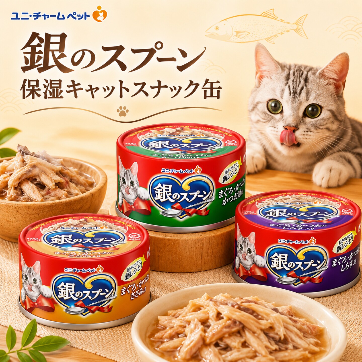 日本进口银勺三星猫罐头猫粮奢侈金枪鱼鸡肉浓厚补水汤罐猫湿粮