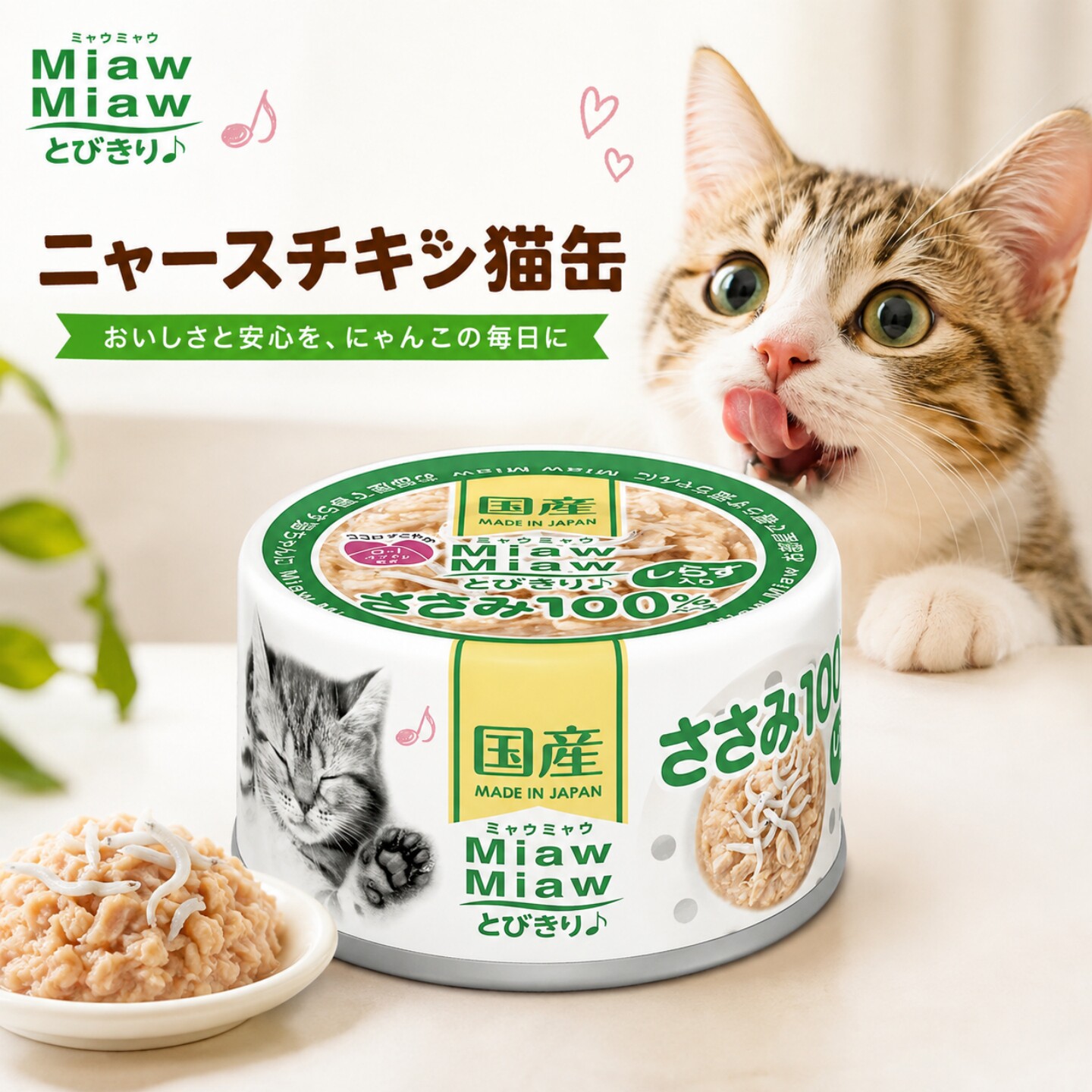日本进口AIXIA爱喜雅MiawMiaw成幼猫咪湿粮猫罐头宠物金枪鱼鸡肉