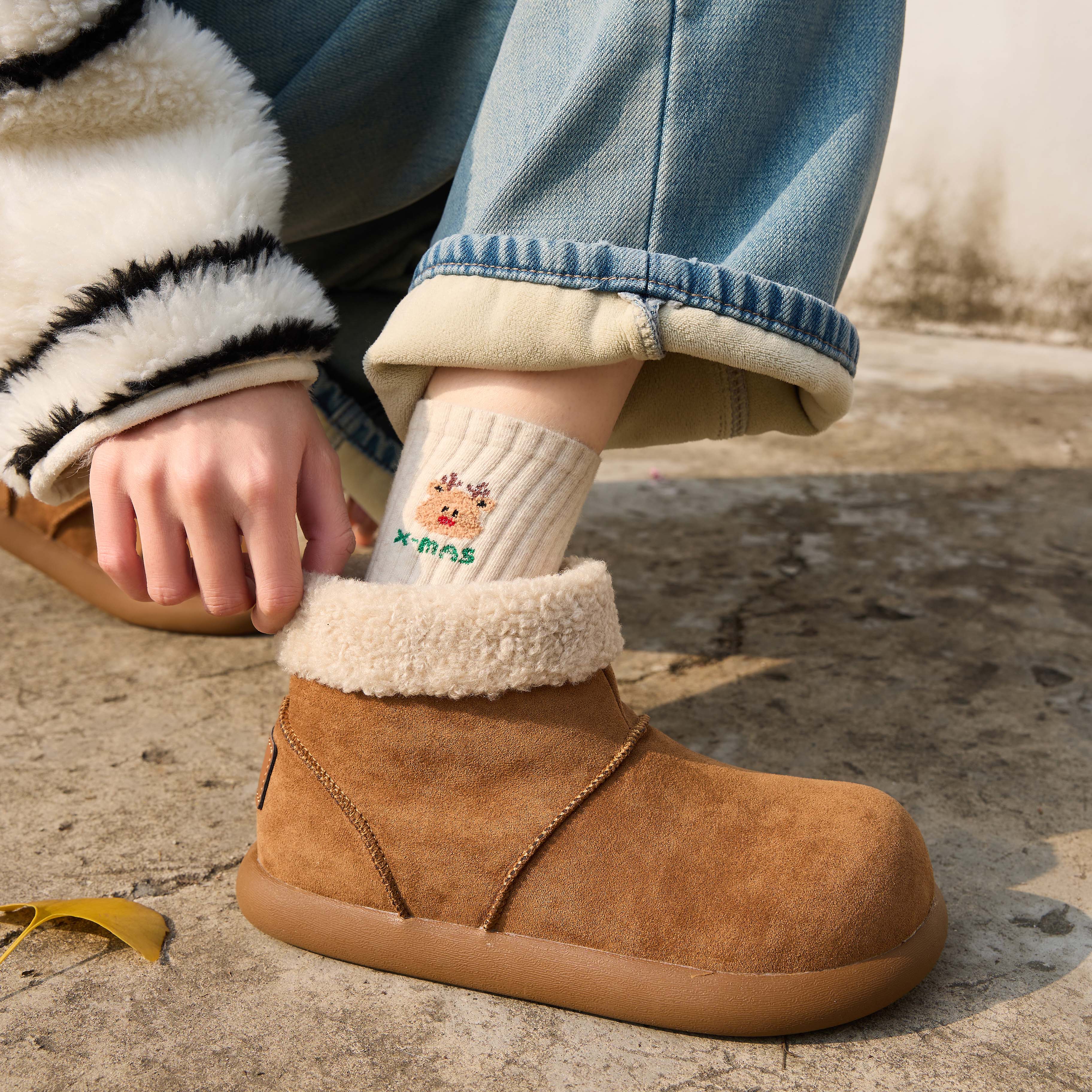 冬季新款丑萌小土豆雪地靴10W+