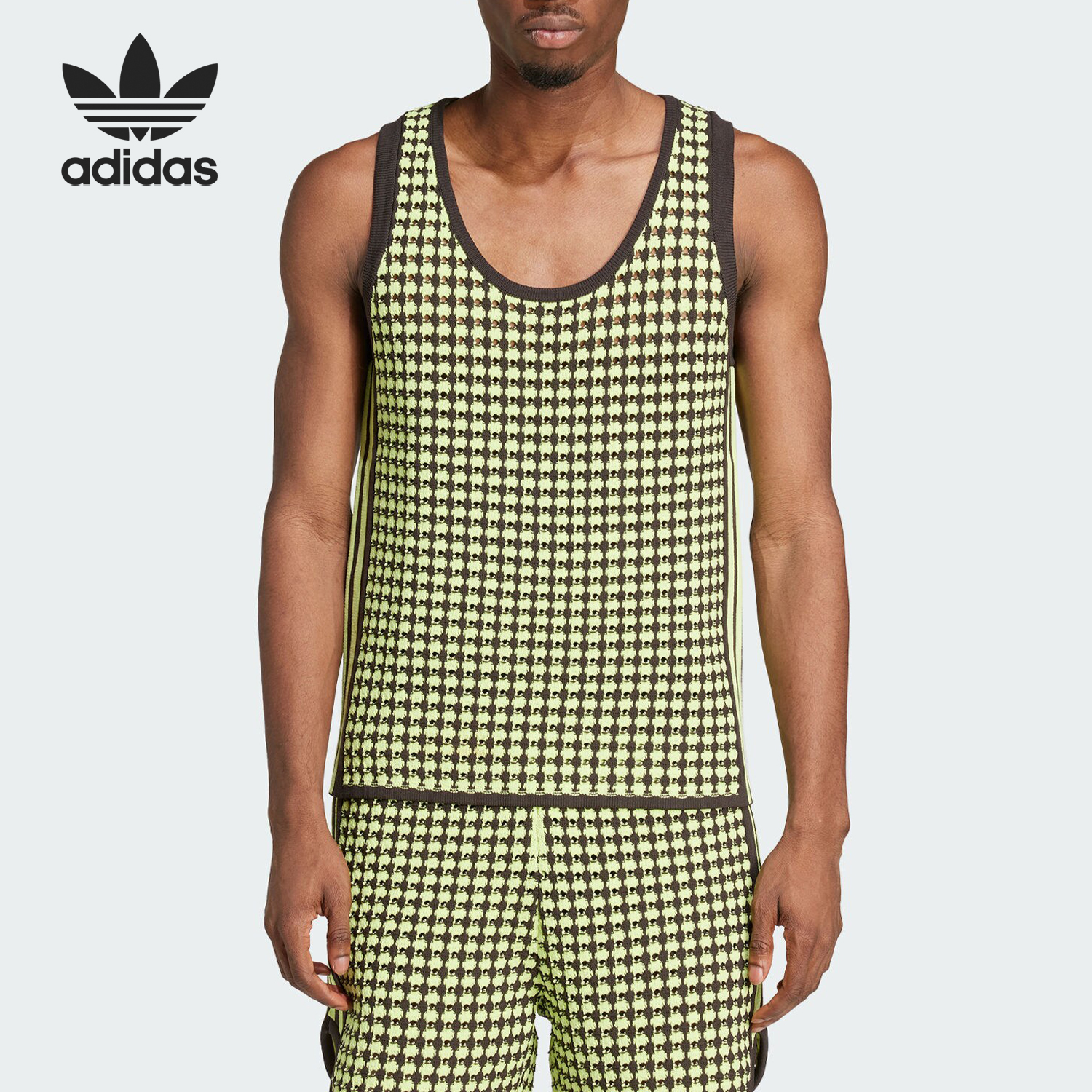 阿迪达斯男士针织运动马甲