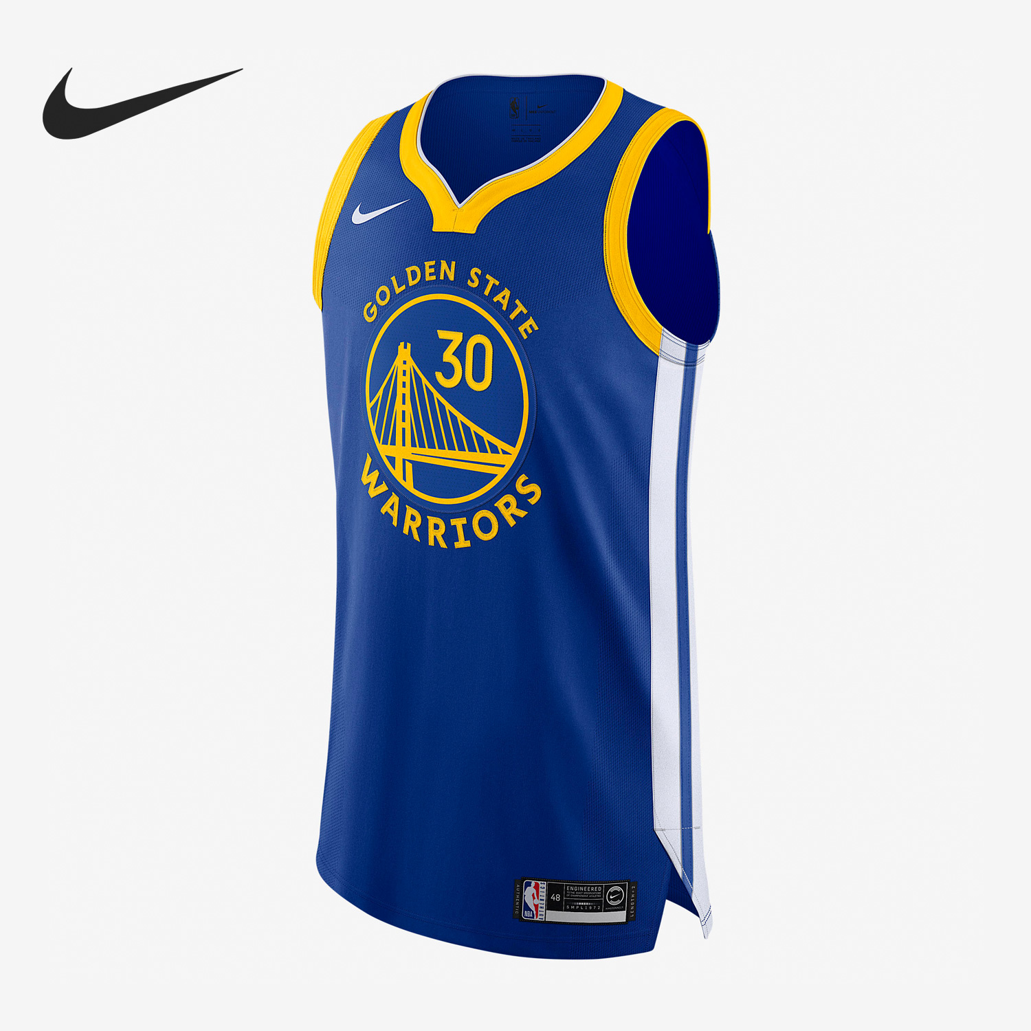 Nike/耐克正品NBAAU球员版金州勇士队男子篮球球衣AV4923-495