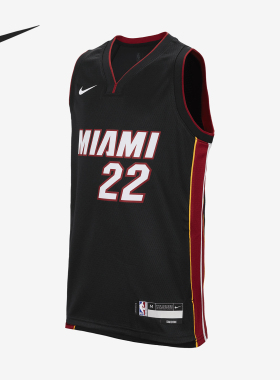 Nike/耐克正品迈阿密热火队大童男孩透气无袖球衣HJ7790-010