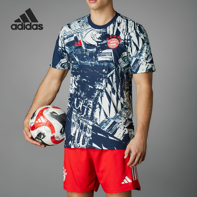 Adidas/阿迪达斯男士足球热身T恤