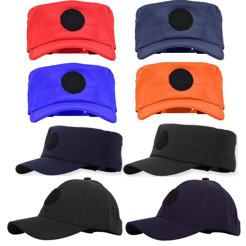 新款户外平顶帽子救援魔术贴帽子大檐帽作训帽保安帽子帽解放帽四