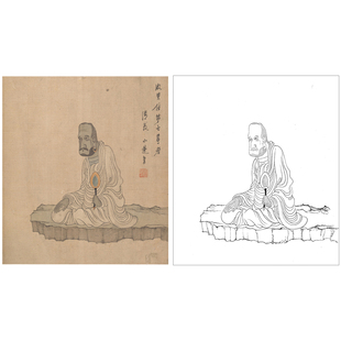 陈洪绶 工笔画白描底稿初学花鸟小品实物临摹线稿Q073 杂画图册