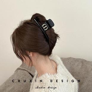 法式复古时尚轻奢抓夹女高级感多发量大号后脑勺盘发鲨鱼夹发夹韩