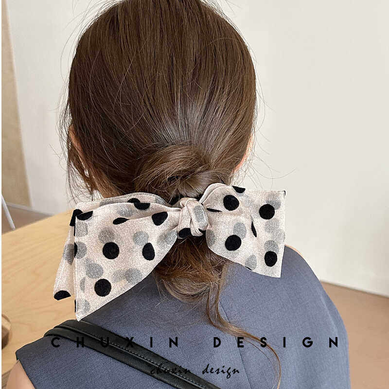 超仙轻纱波点蝴蝶结发圈2024新款高级感马尾绑发扎头绳发绳大肠圈,饰品/流行首饰/时尚饰品新,发饰,淘宝优惠券,粉丝福利购,淘宝优惠卷