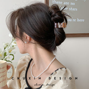 超仙蝴蝶抓夹女2024新款 后脑勺发抓高级感盘发半扎鲨鱼夹发夹头饰