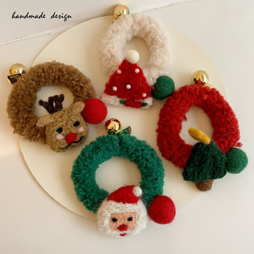 圣诞节卡通毛绒可爱少女丸子发饰