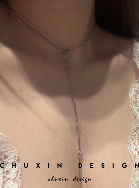流苏冷淡风锁骨链吊坠简约轻奢个性小众项链潮毛衣链挂饰情侣饰品