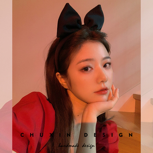 网红蝴蝶结发箍少女甜美外出百搭防滑压发头箍发卡洗脸发带头饰韩