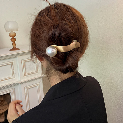 初心cx发夹日韩大珍珠鸭嘴夹