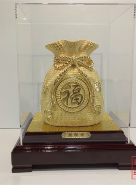 摆件招财礼品代代有钱绒沙金