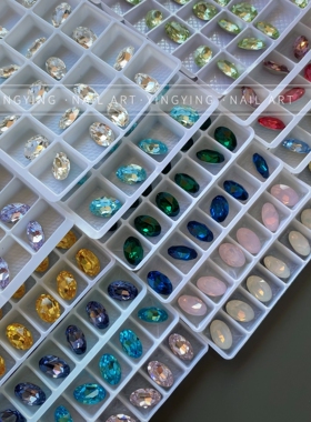 颖颖美甲东洲新品高品质超闪尖底鸽子蛋8*12mm精品椭圆指甲钻饰