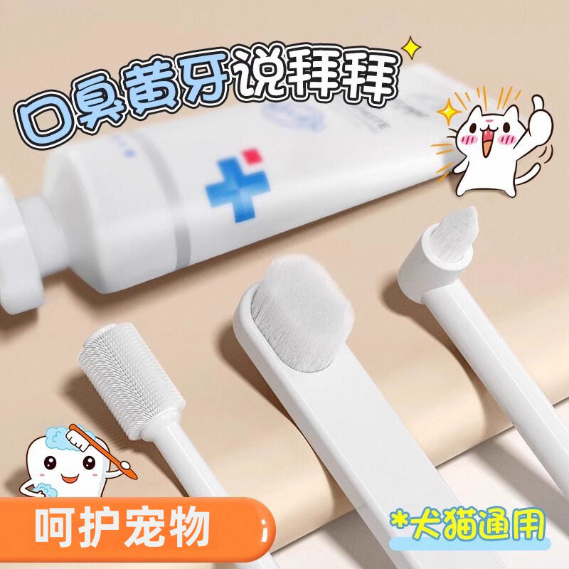 猫咪万毛小牙刷宠物专用套装