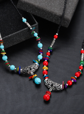 小众复古民族风项链新中式毛衣链