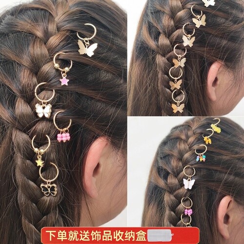 ins街拍潮流小辫吊坠发环头饰