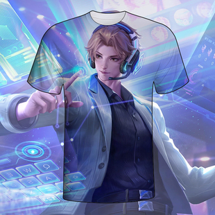 王者荣耀张良千筹问战衣服印花短袖T恤夏男女中学生青少年cos上衣