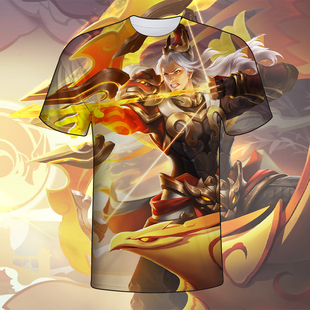 2025王者荣耀衣服3D印花短袖后羿辉光之辰T恤衫夏男中学生青少年