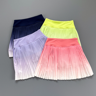大牌同款女士风琴褶Varsity 高腰网球裙速干运动普拉提百褶短裙新