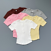 运动肯豆同款 短袖 亨特衫 修身 t恤女ins 运动健身衣显瘦上衣秋季 新款