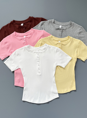 新款运动肯豆同款亨特衫运动健身衣显瘦上衣夏季修身短袖t恤女ins