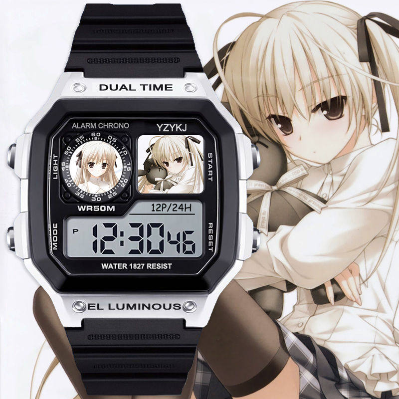 学生手表儿童初中生电子表闹钟计时缘之空春日野穹腕表ins高颜值