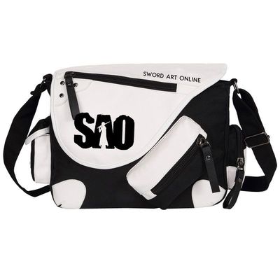 2024动漫男单肩斜挎包刀剑神域sao桐谷和人周边背包漆皮帆布书包