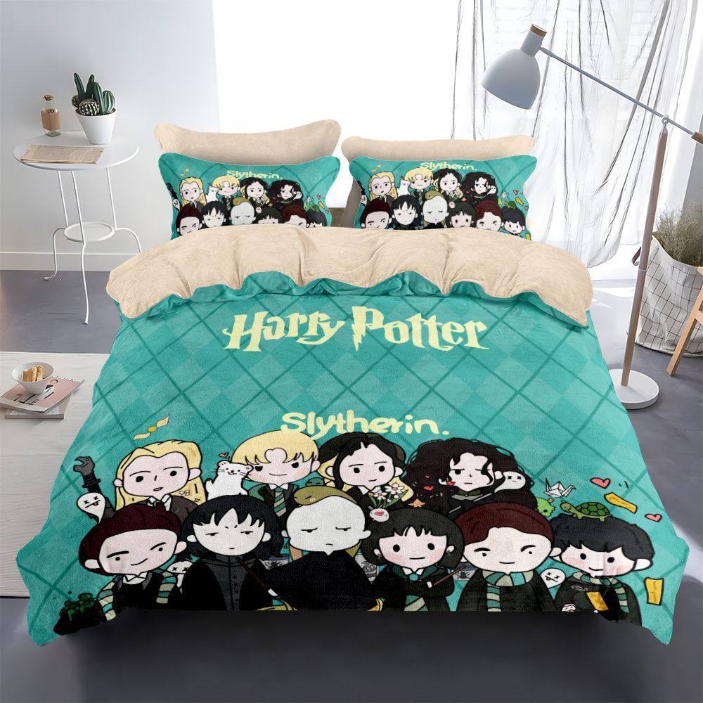 哈利波特牛奶绒被套四件套A类儿童学生宿舍卧室床单床笠防静电冬