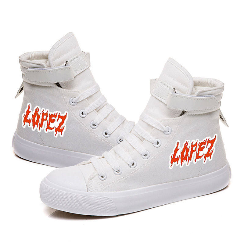 2024新品跨境 Lopez Brothers 周边高帮帆布鞋女休闲鞋情侣布鞋魔