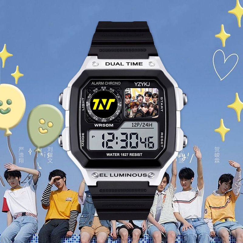时代少年团TNT学生手表儿童初中生电子表闹钟腕表宋亚轩刘耀文