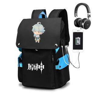 热卖原神时尚派蒙可莉动漫周边书包韩版潮牌新款背包学生双肩包大