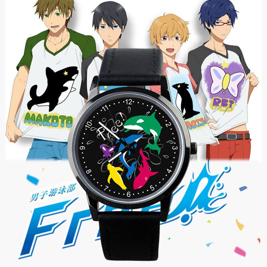 2024定制Free!男子游泳部七濑遥松冈凛橘真琴新款防水手表学生腕