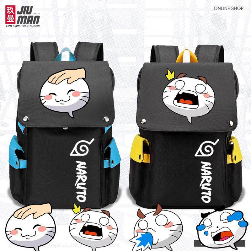 2024动漫火影忍者手游决斗场表情摸头学生个性书包男女大容量双肩