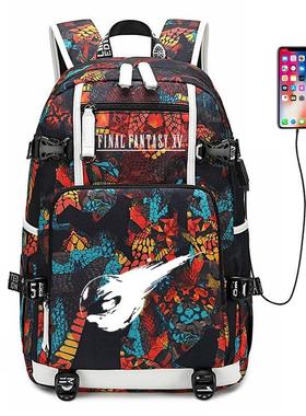 2024最终幻想7 书包 重制版神罗双肩包 PS4游戏 电脑包 VII字 大