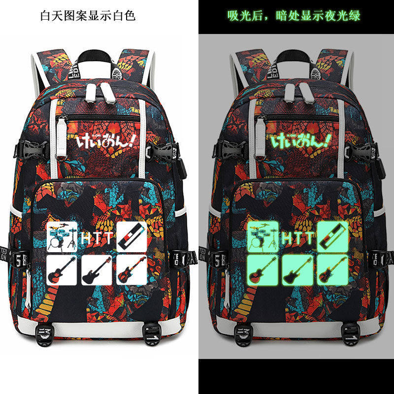 2024轻音少女书包周边秋山澪平泽唯二次元动漫中学生夜光双肩背包