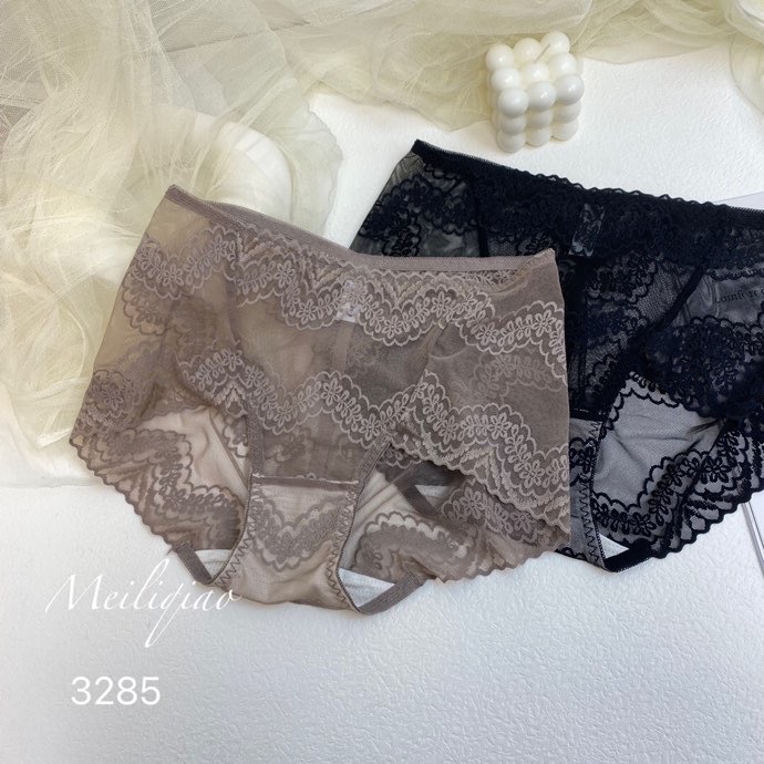精品三条装魅丽翘花儿依恋内裤女性感蕾丝边包臀无痕大码三角裤女