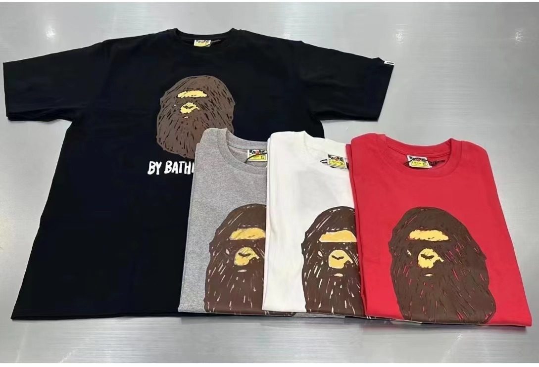 hand draw by  ape head tee 手绘经典猿头男款纯棉圆领短袖t恤