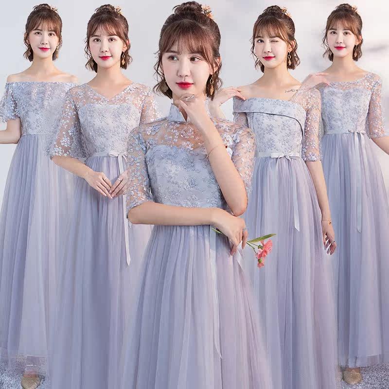 晚禮服女2018主持演出長款禮服裙銀灰色伴娘服名媛宴會顯瘦連衣。在類目 女裝/女士精品, 婚紗/旗袍/禮服, 禮服/晚裝中 - 來自Buy2taobao.com提供專業的淘寶代購服務