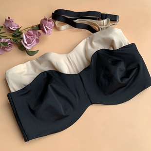 小芬性感超薄文胸半杯抹胸光面缩胸大胸显小内衣薄款 抹胸防滑夏季