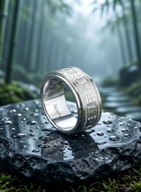 999纯银道家八卦护身旋转戒指