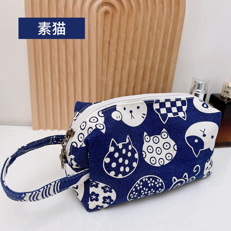 零钱包女长款帆布手拿包简约三层拉链手包L女士小包大容量手机包