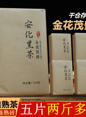 220克珍品金茯茶 九年陈湖南安化黑茶2015年手工古法金花茯砖茶